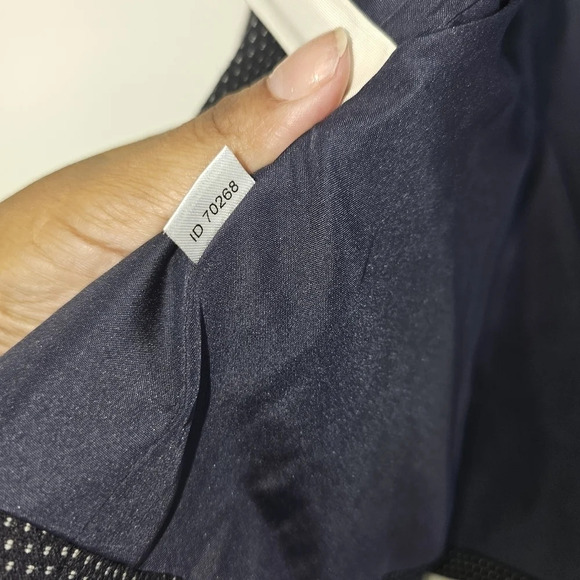 ANN Taylor Women's Polka-dot Blue Blazer Jacket one Button Closure Size 4 - Picture 5 of 10